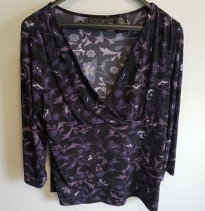 Apostrophe Stretch>>LARGE V-Neck 3/4 Sleeve Top